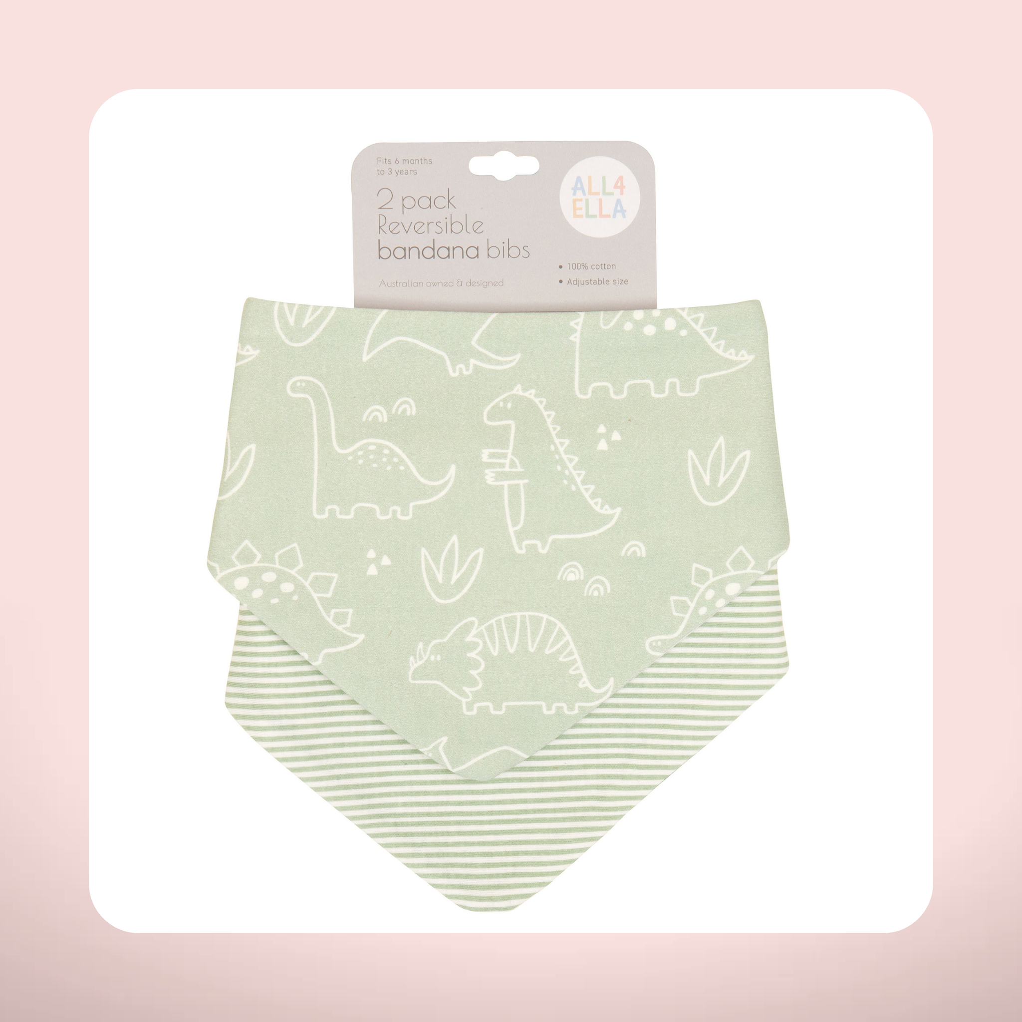 All4ella baby bandana bibs dinosaur print