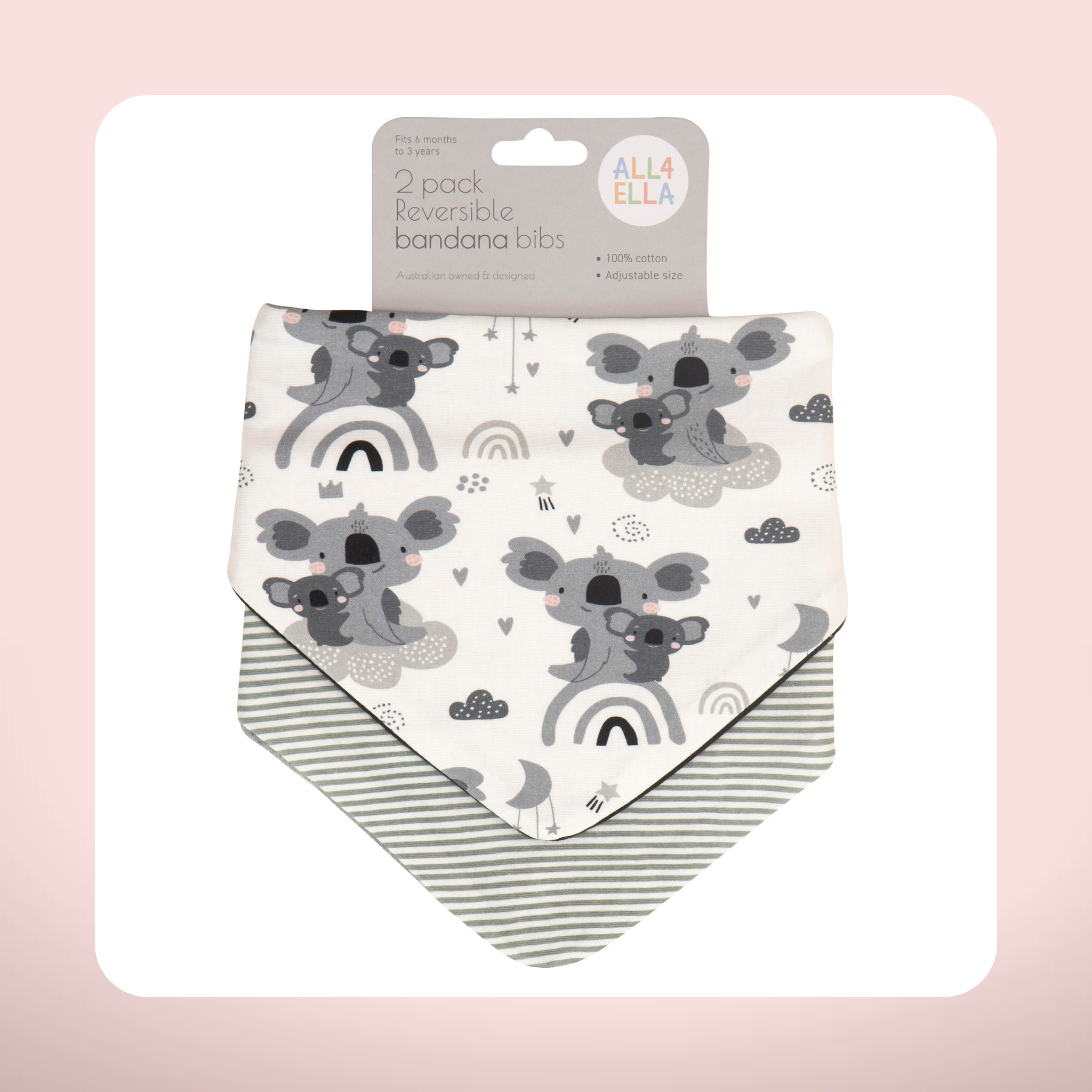 All4ella baby bandana bibs koala