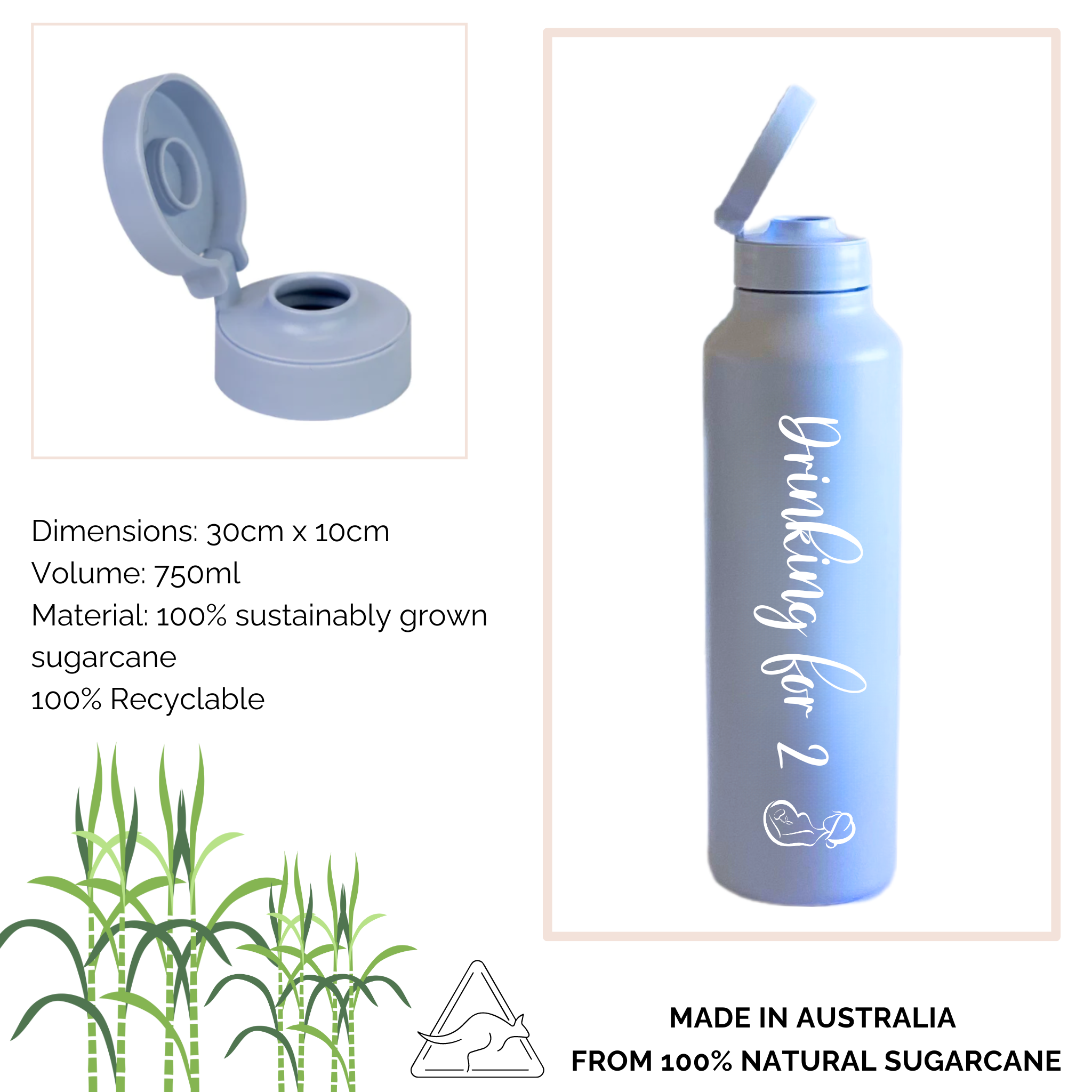 'Drinking for 2' Natural Sugarcane bottle