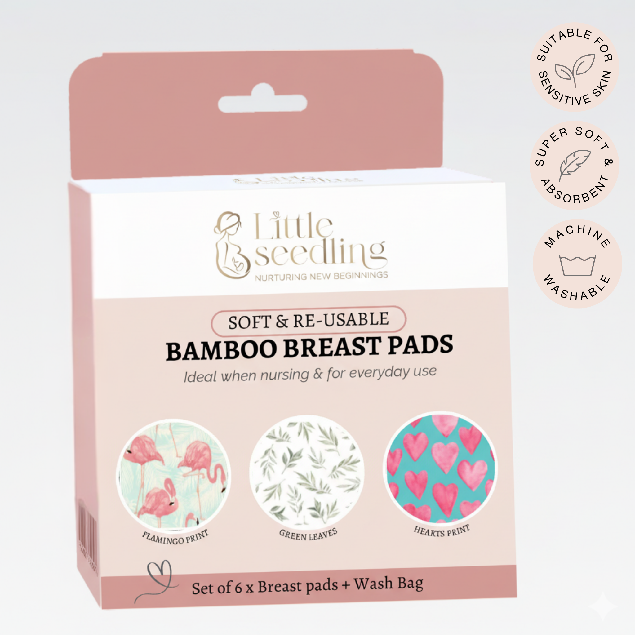 Reusable Bamboo Breast Pads Set