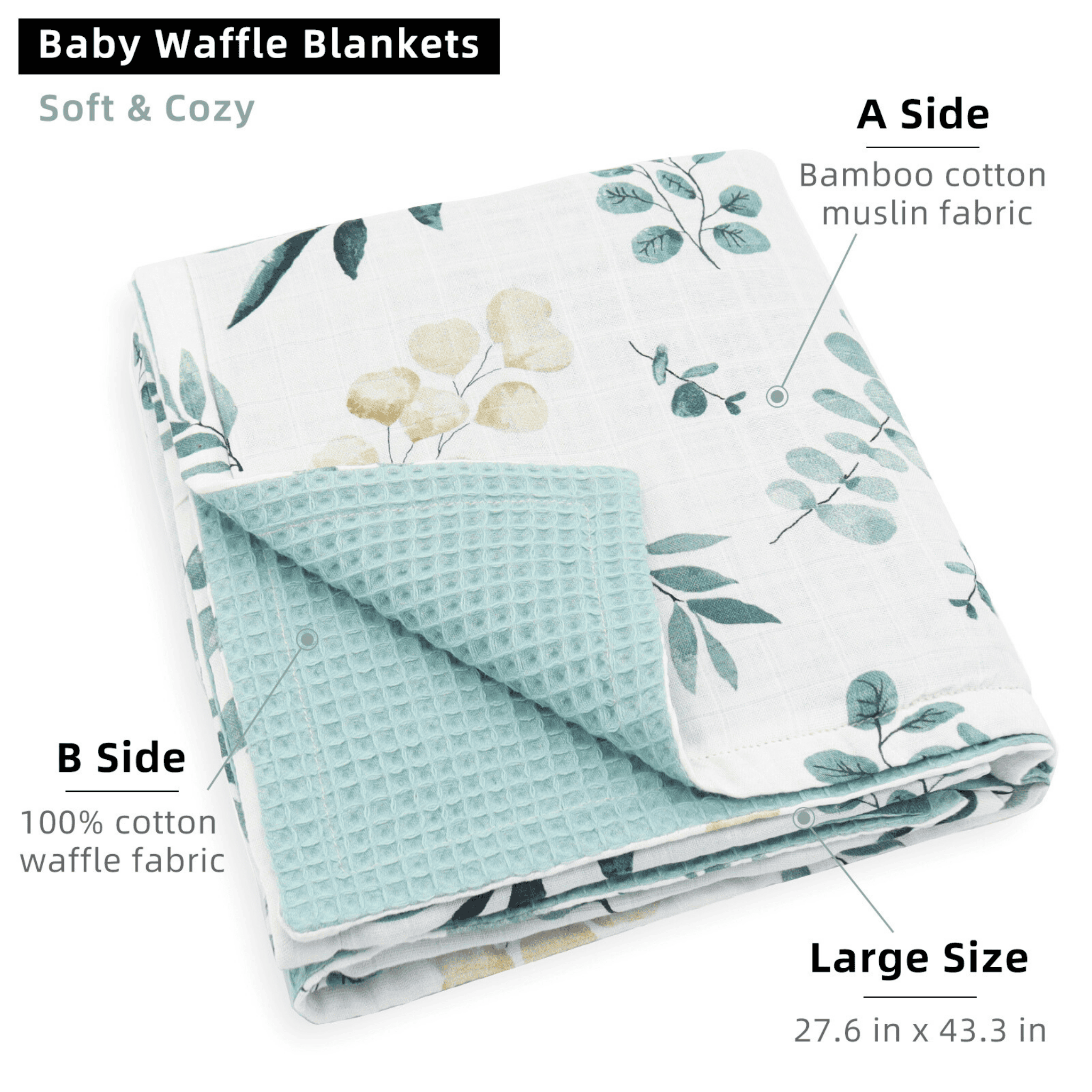 baby cot and pram waffle blanket for all seasons