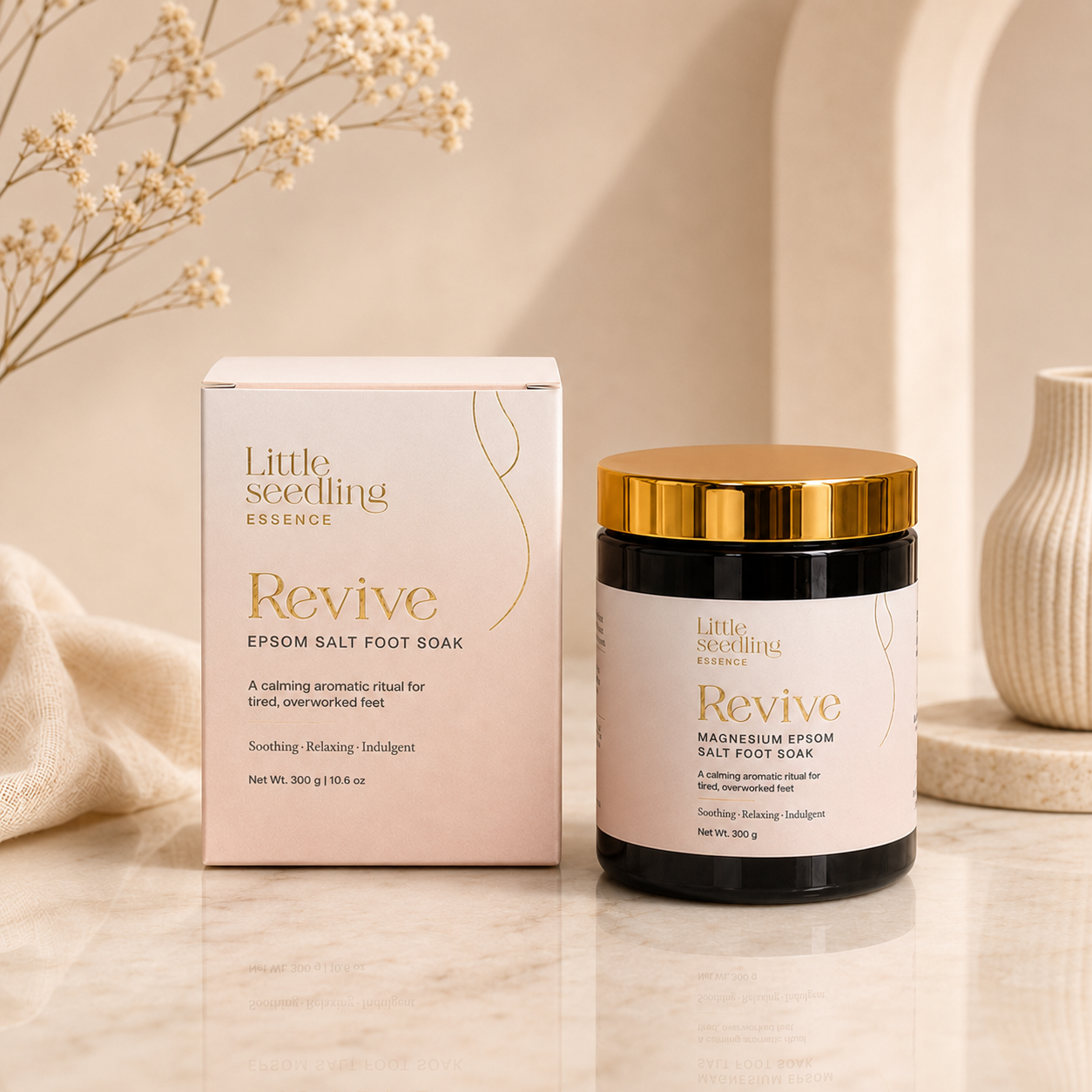 REVIVE Magnesium Epsom Salt Foot Soak by Little Seedling Essence, soothing tired swollen feet during pregnancy