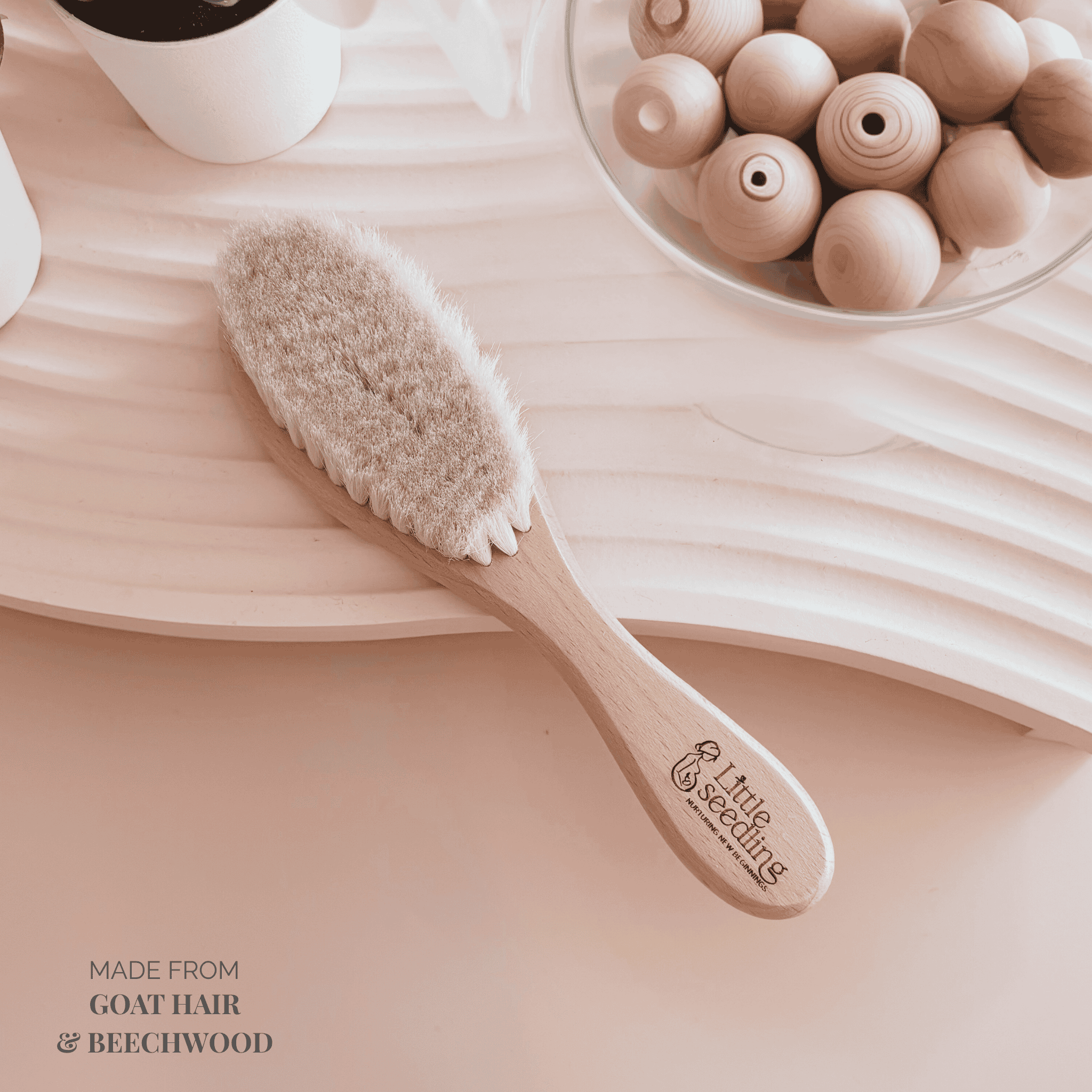 Baby Hair Brush - Goat Hair and Beechwood