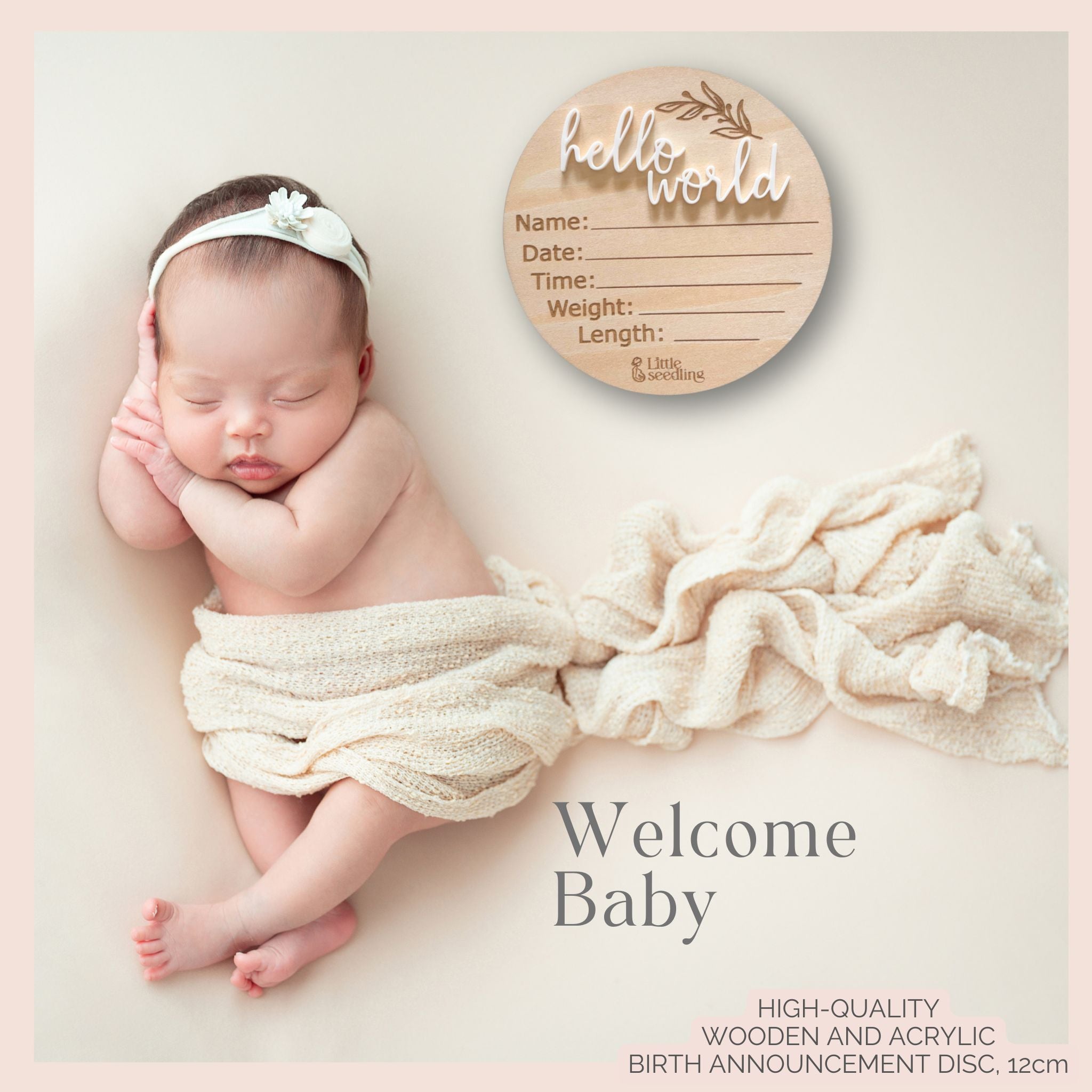 Baby birth announcement disc