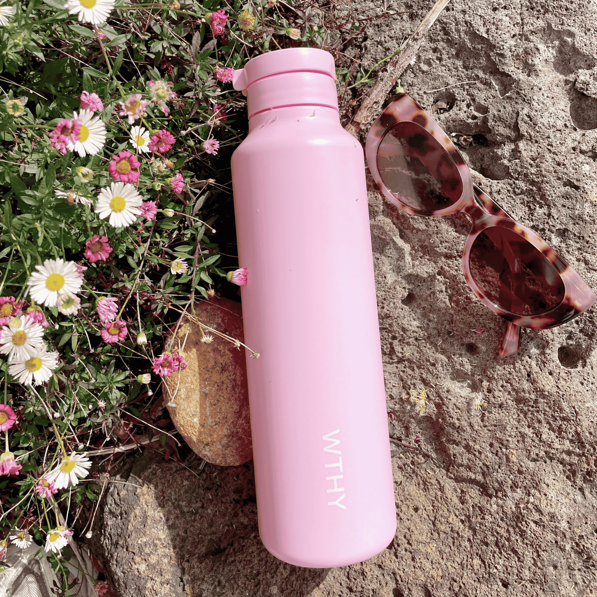 Pink water bottle made from 100% Natural Sugarcane