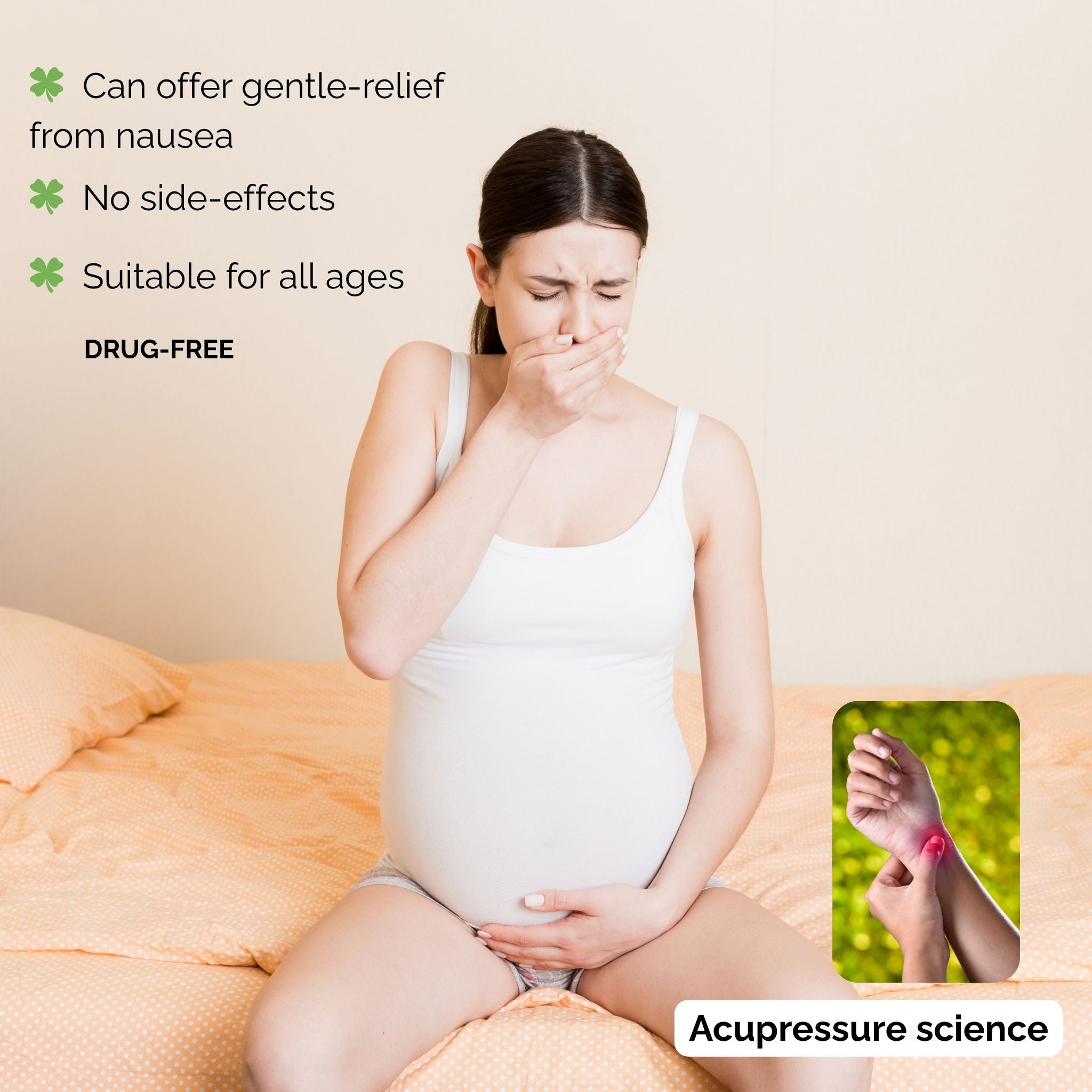morning sickness relief bands, nausea relief bands, sea sickness bands. 